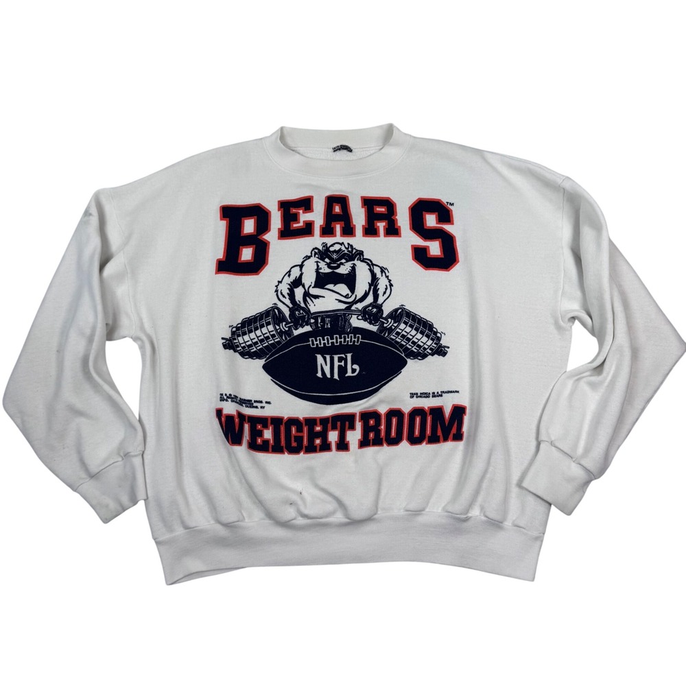 90s NFL Chicago Bears Weight Room Taz Devil Sweatshirt XL Crewneck Looney Tunes